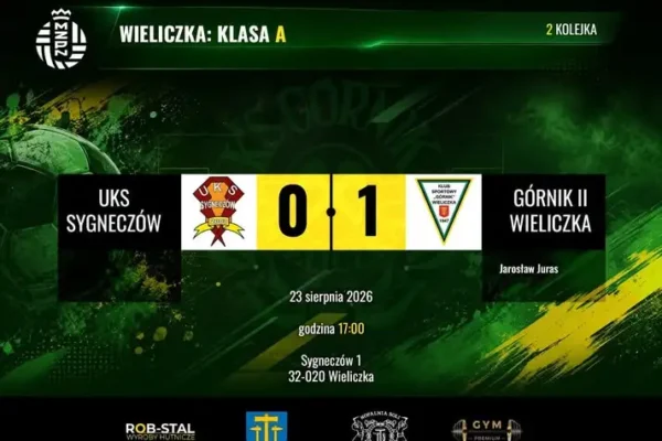 Górnik II Wieliczka wygrywa w Sygneczowie i ma komplet punktów po dwóch kolejkach