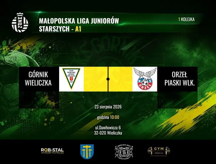 Górnik Wieliczka rozpoczyna sezon od zwycięstwa w Małopolskiej Lidze Juniorów Starszych
