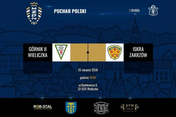 Górnik II Wieliczka uległ liderowi okręgówki 0:2 w Pucharze Polski