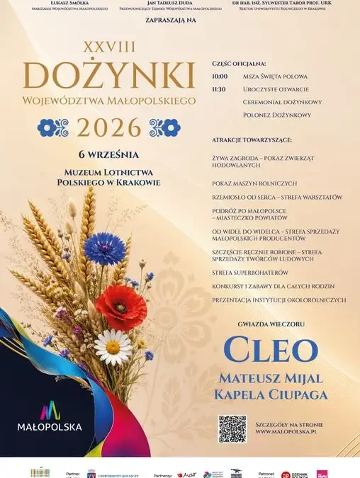 Dożynki Województwa Małopolskiego 2026 – święto plonów w Krakowie