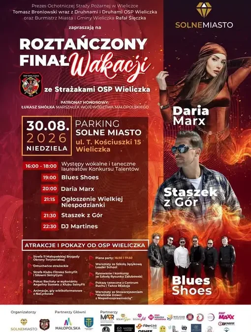 Roztańczony Finał Wakacji w Wieliczce: koncerty, atrakcje i wielka niespodzianka już w niedzielę