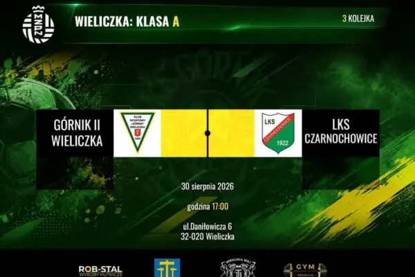 Górnik II Wieliczka przegrywa z LKS Czarnochowice w meczu A Klasy