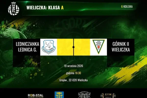 Ledniczanka Lednica Górna wygrała 5:4 z rezerwami Górnika Wieliczka po dramatycznym meczu