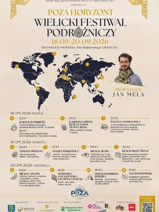 Wieliczka: Rusza Festiwal Podróżniczy „Poza Horyzont” – 18-20 września